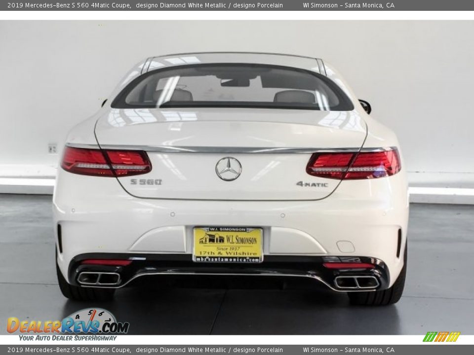 2019 Mercedes-Benz S 560 4Matic Coupe designo Diamond White Metallic / designo Porcelain Photo #3