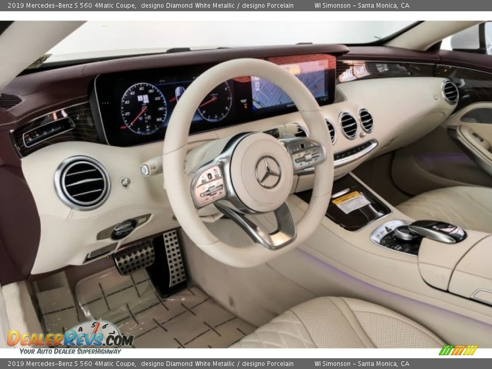 2019 Mercedes-Benz S 560 4Matic Coupe designo Diamond White Metallic / designo Porcelain Photo #23