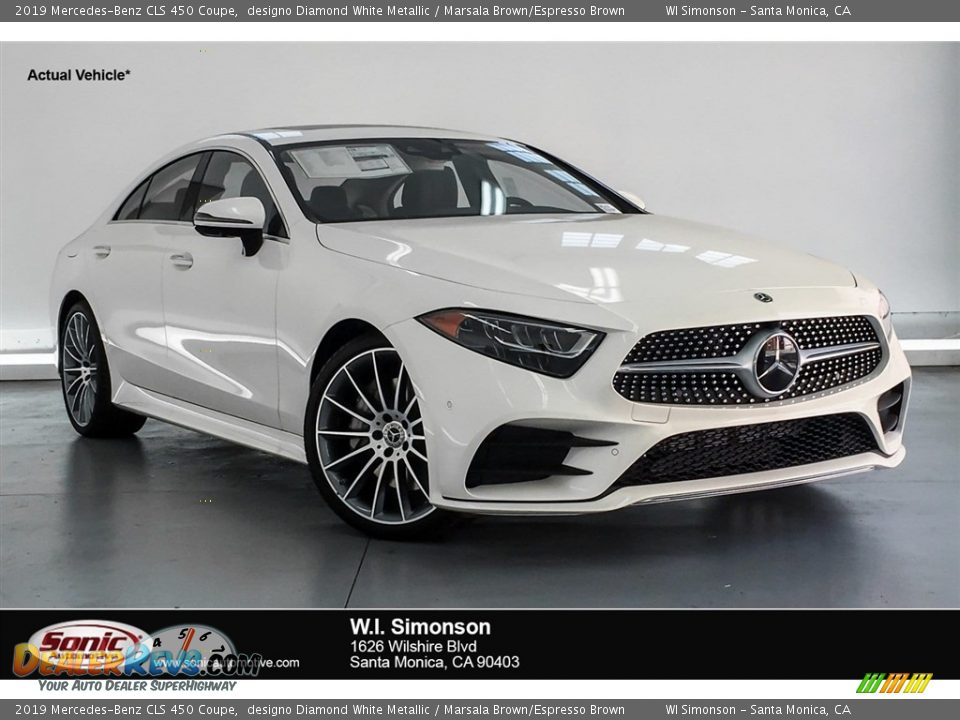 2019 Mercedes-Benz CLS 450 Coupe designo Diamond White Metallic / Marsala Brown/Espresso Brown Photo #1