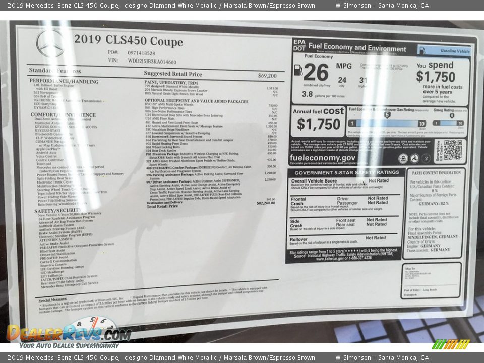 2019 Mercedes-Benz CLS 450 Coupe designo Diamond White Metallic / Marsala Brown/Espresso Brown Photo #10