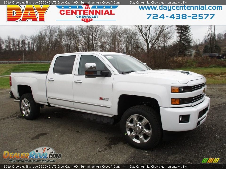 2019 Chevrolet Silverado 2500HD LTZ Crew Cab 4WD Summit White / Cocoa/­Dune Photo #1