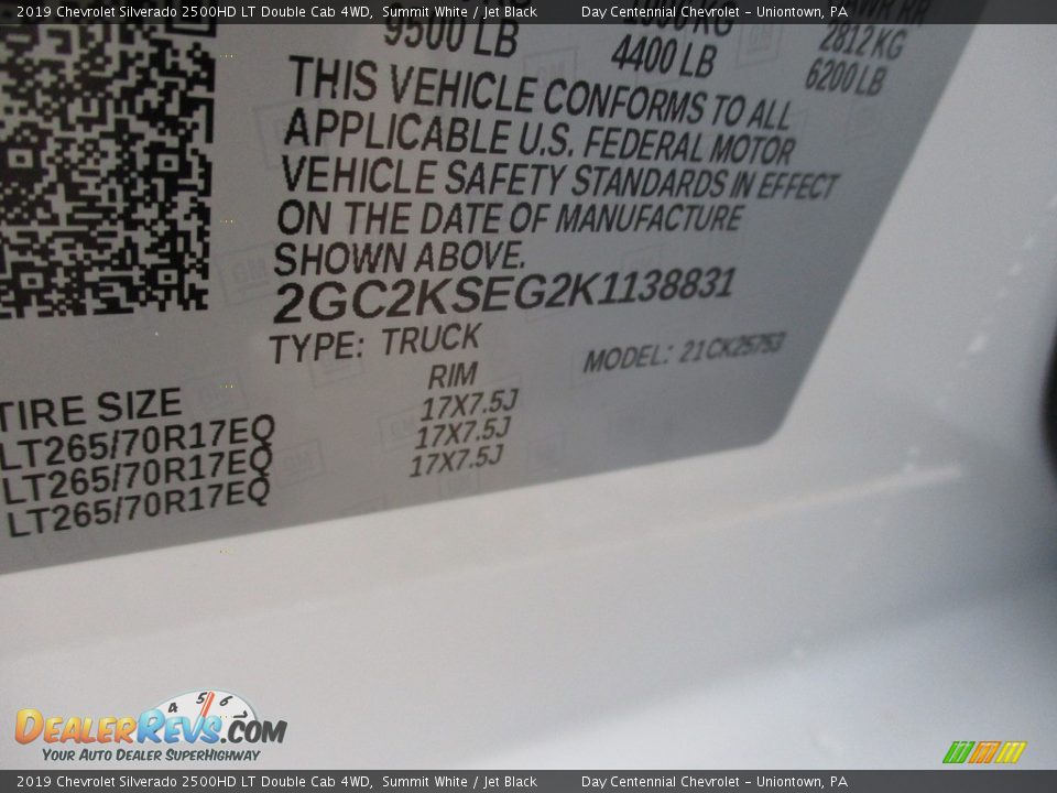 2019 Chevrolet Silverado 2500HD LT Double Cab 4WD Summit White / Jet Black Photo #19