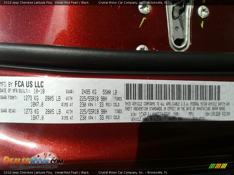 2019 Jeep Cherokee Latitude Plus Velvet Red Pearl / Black Photo #20