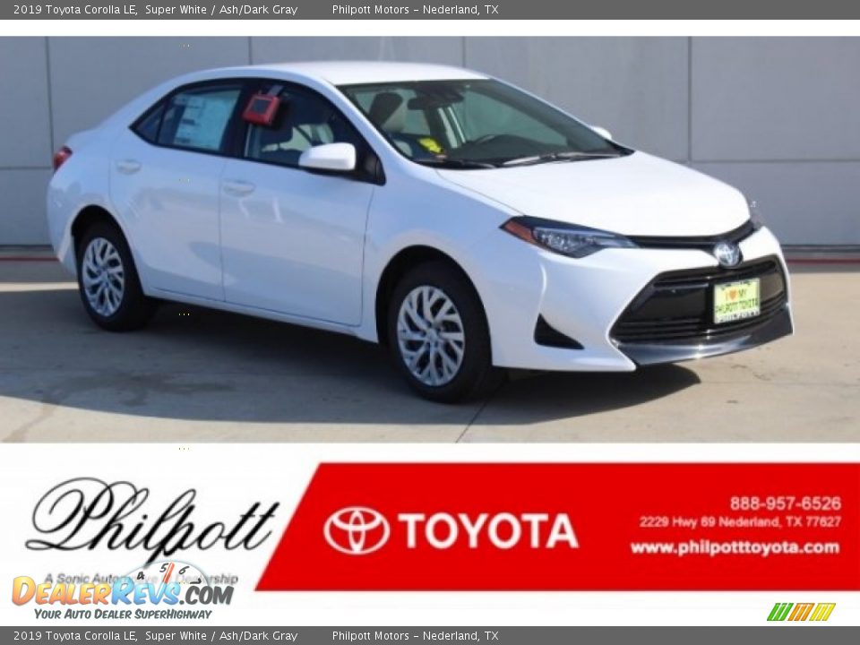 2019 Toyota Corolla LE Super White / Ash/Dark Gray Photo #1