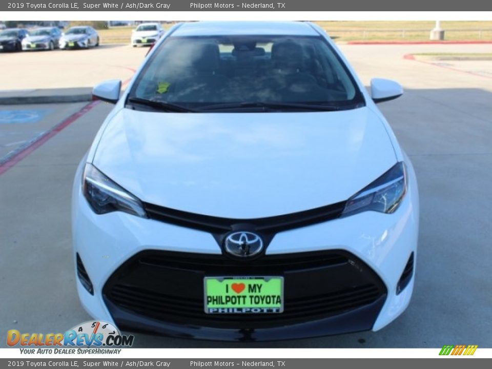 2019 Toyota Corolla LE Super White / Ash/Dark Gray Photo #3