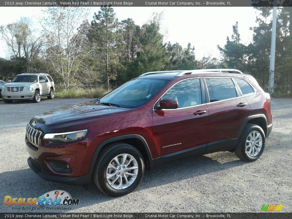 2019 Jeep Cherokee Latitude Velvet Red Pearl / Black/Light Frost Beige Photo #1