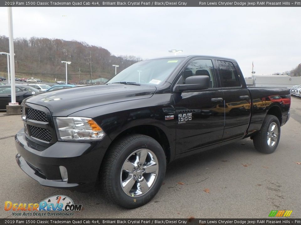 2019 Ram 1500 Classic Tradesman Quad Cab 4x4 Brilliant Black Crystal Pearl / Black/Diesel Gray Photo #1