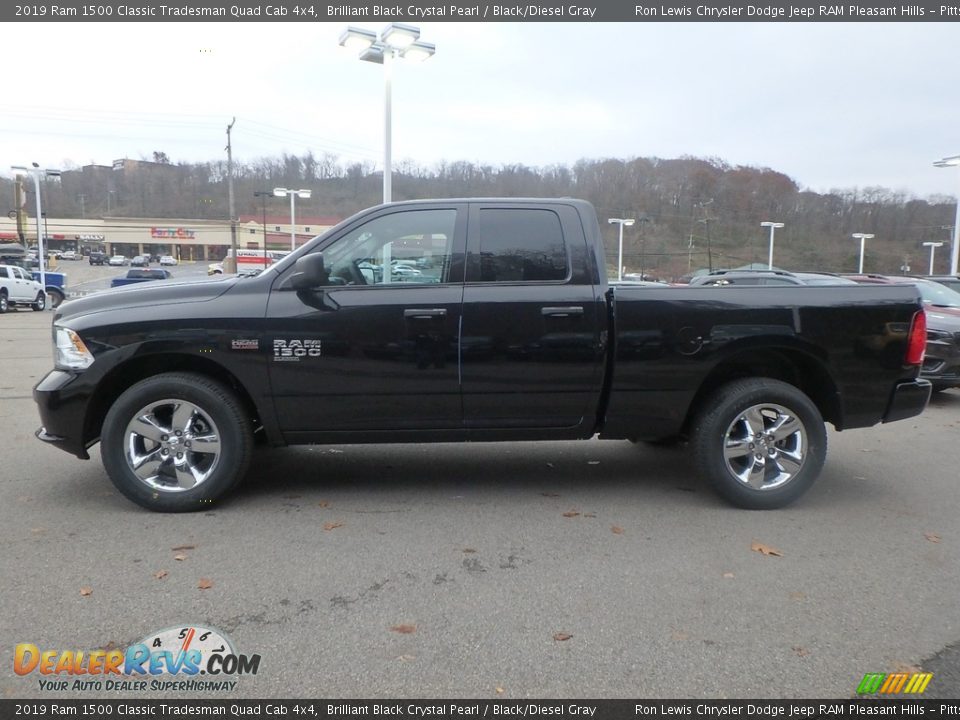 2019 Ram 1500 Classic Tradesman Quad Cab 4x4 Brilliant Black Crystal Pearl / Black/Diesel Gray Photo #2