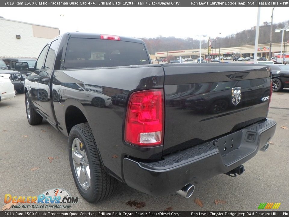 2019 Ram 1500 Classic Tradesman Quad Cab 4x4 Brilliant Black Crystal Pearl / Black/Diesel Gray Photo #3