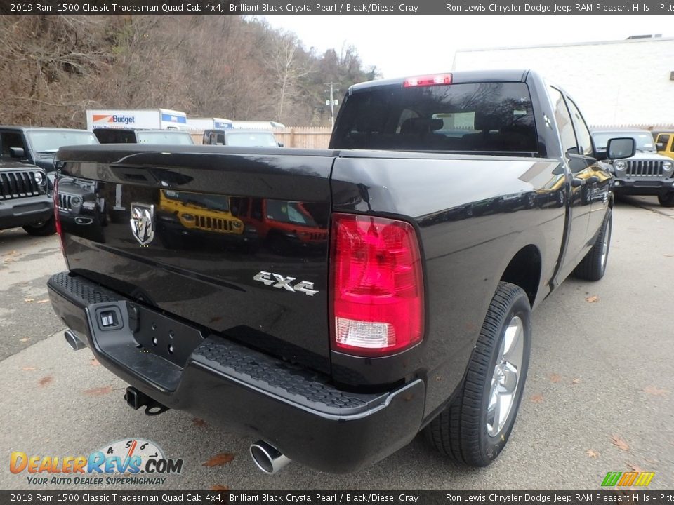 2019 Ram 1500 Classic Tradesman Quad Cab 4x4 Brilliant Black Crystal Pearl / Black/Diesel Gray Photo #5