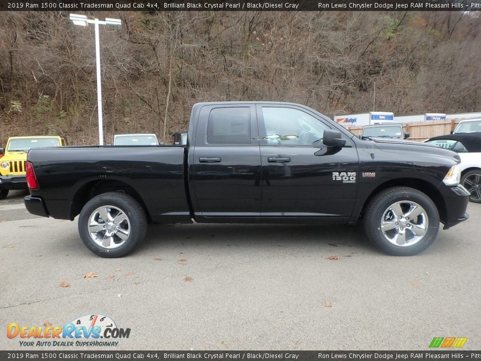 2019 Ram 1500 Classic Tradesman Quad Cab 4x4 Brilliant Black Crystal Pearl / Black/Diesel Gray Photo #6