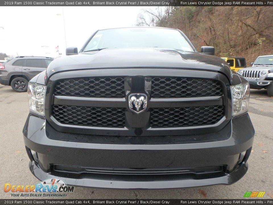 2019 Ram 1500 Classic Tradesman Quad Cab 4x4 Brilliant Black Crystal Pearl / Black/Diesel Gray Photo #8