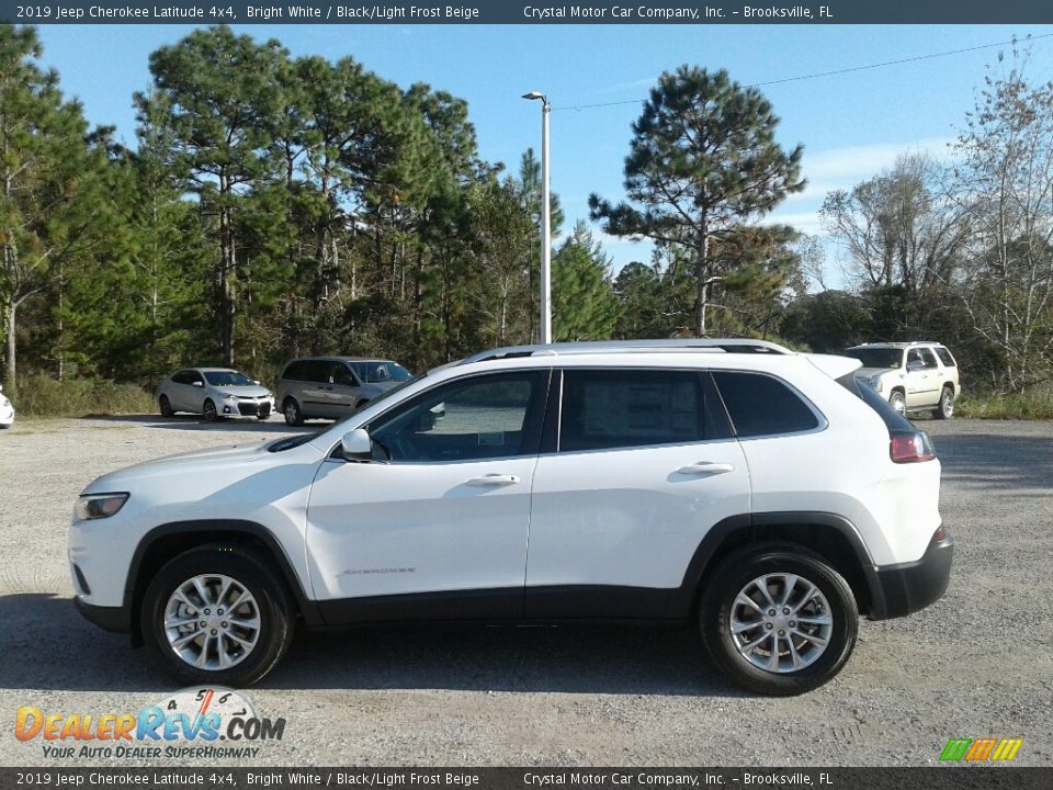 2019 Jeep Cherokee Latitude 4x4 Bright White / Black/Light Frost Beige Photo #2