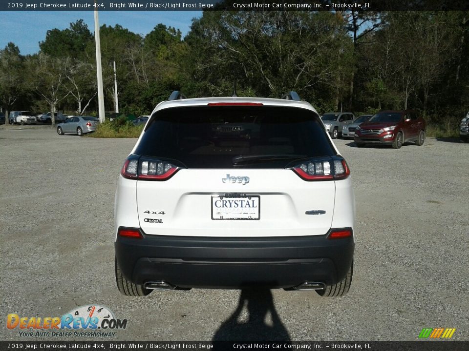 2019 Jeep Cherokee Latitude 4x4 Bright White / Black/Light Frost Beige Photo #4