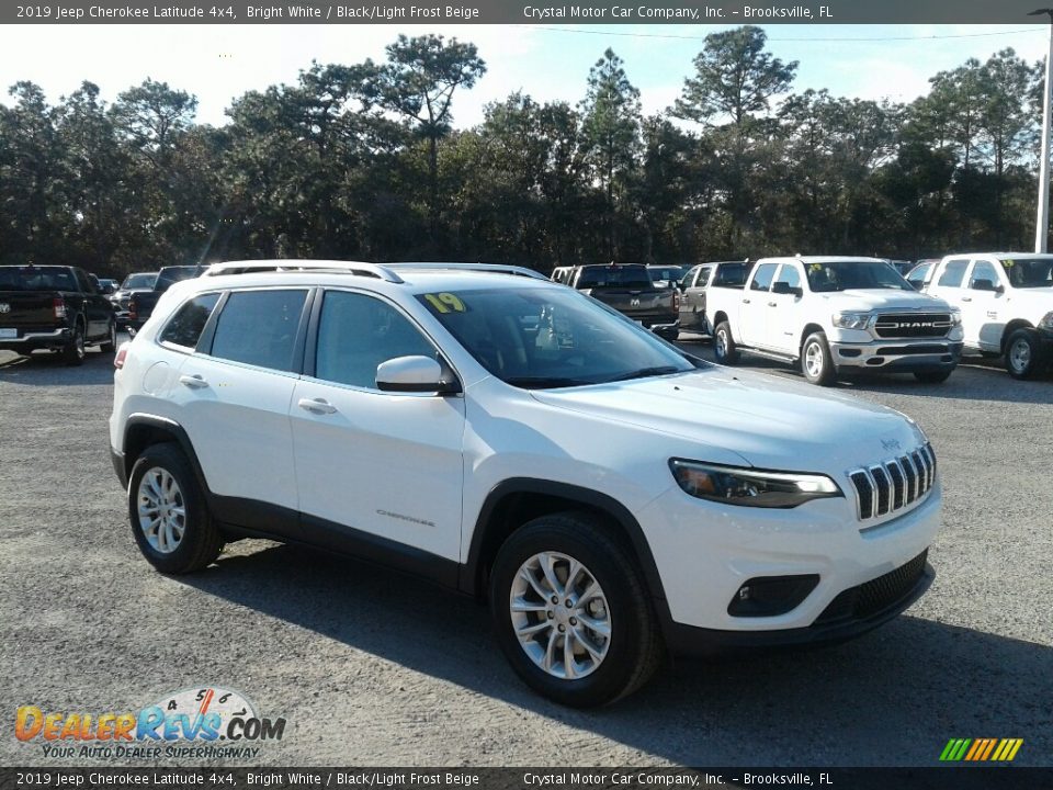 2019 Jeep Cherokee Latitude 4x4 Bright White / Black/Light Frost Beige Photo #7