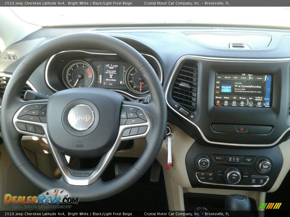 2019 Jeep Cherokee Latitude 4x4 Bright White / Black/Light Frost Beige Photo #13