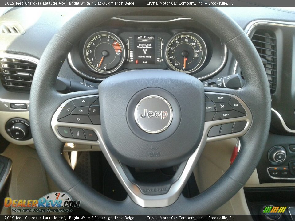 2019 Jeep Cherokee Latitude 4x4 Bright White / Black/Light Frost Beige Photo #14