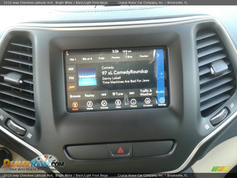 2019 Jeep Cherokee Latitude 4x4 Bright White / Black/Light Frost Beige Photo #15