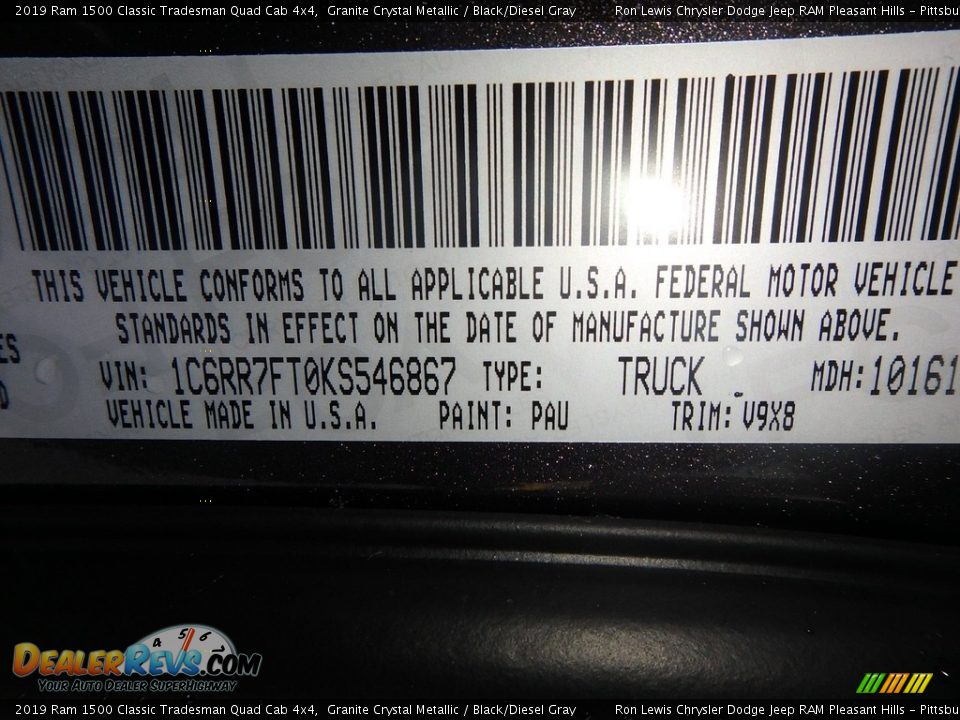 2019 Ram 1500 Classic Tradesman Quad Cab 4x4 Granite Crystal Metallic / Black/Diesel Gray Photo #14