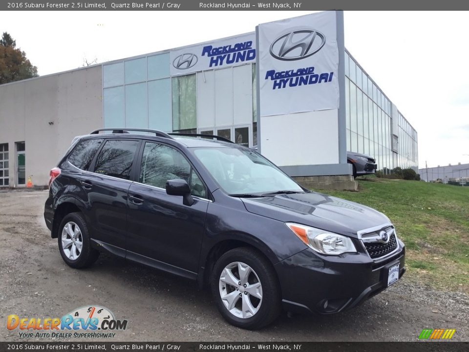 2016 Subaru Forester 2.5i Limited Quartz Blue Pearl / Gray Photo #1