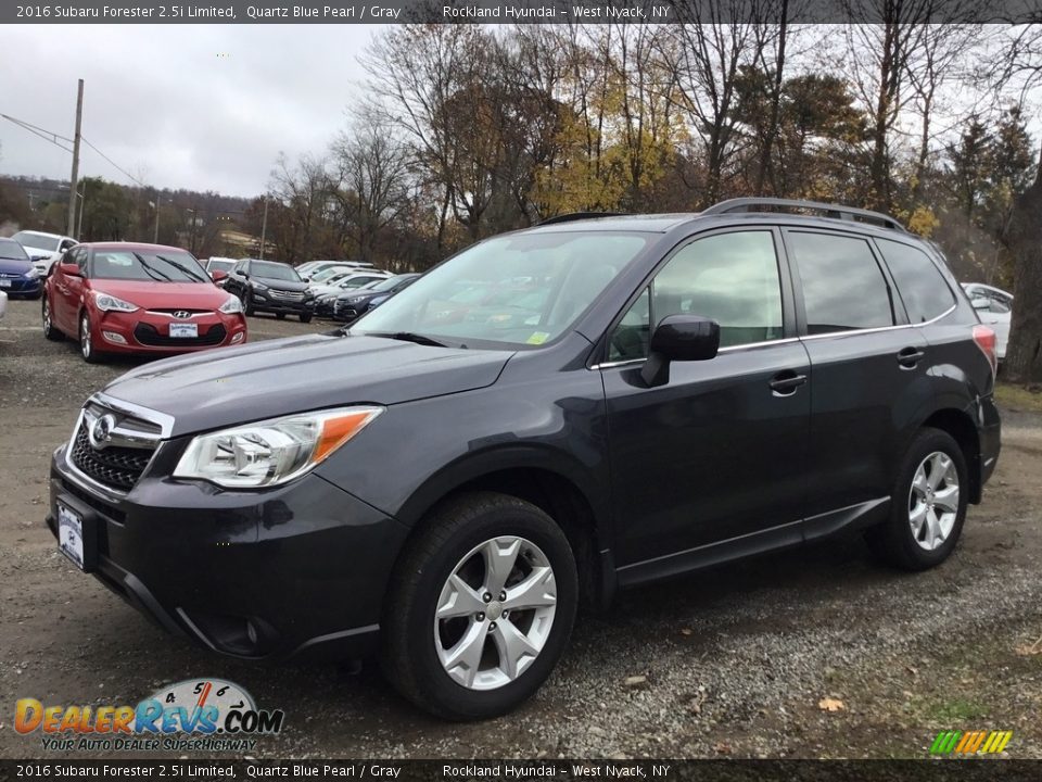 2016 Subaru Forester 2.5i Limited Quartz Blue Pearl / Gray Photo #7
