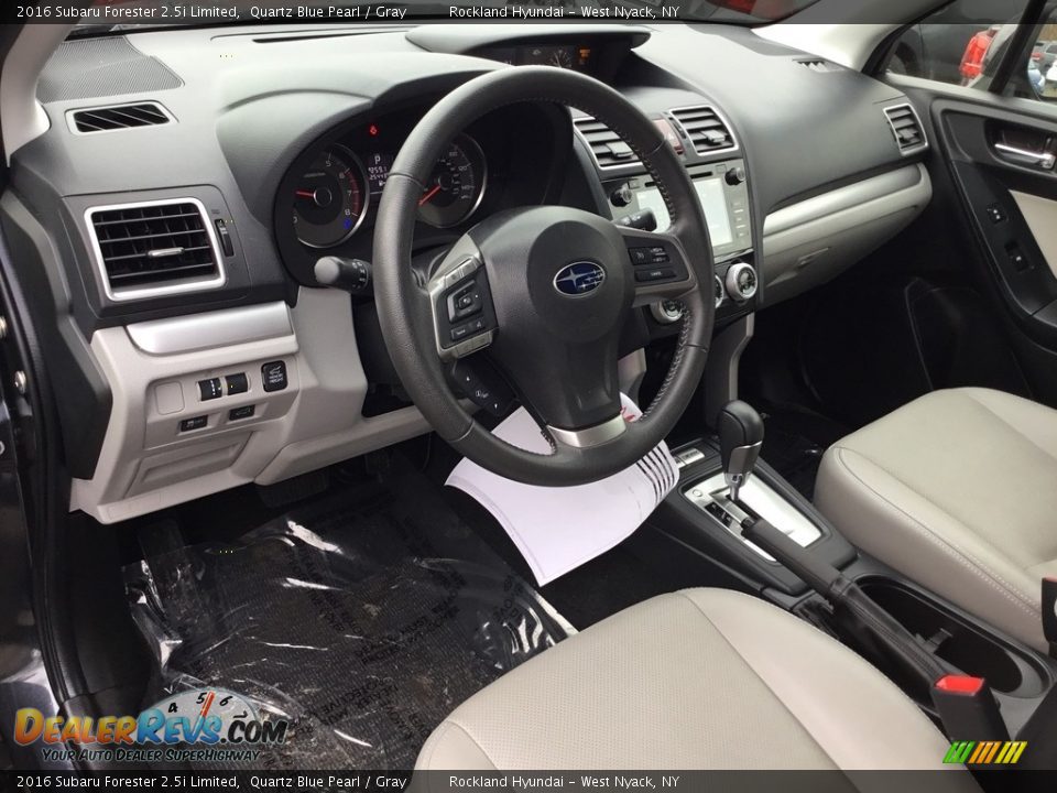 2016 Subaru Forester 2.5i Limited Quartz Blue Pearl / Gray Photo #10