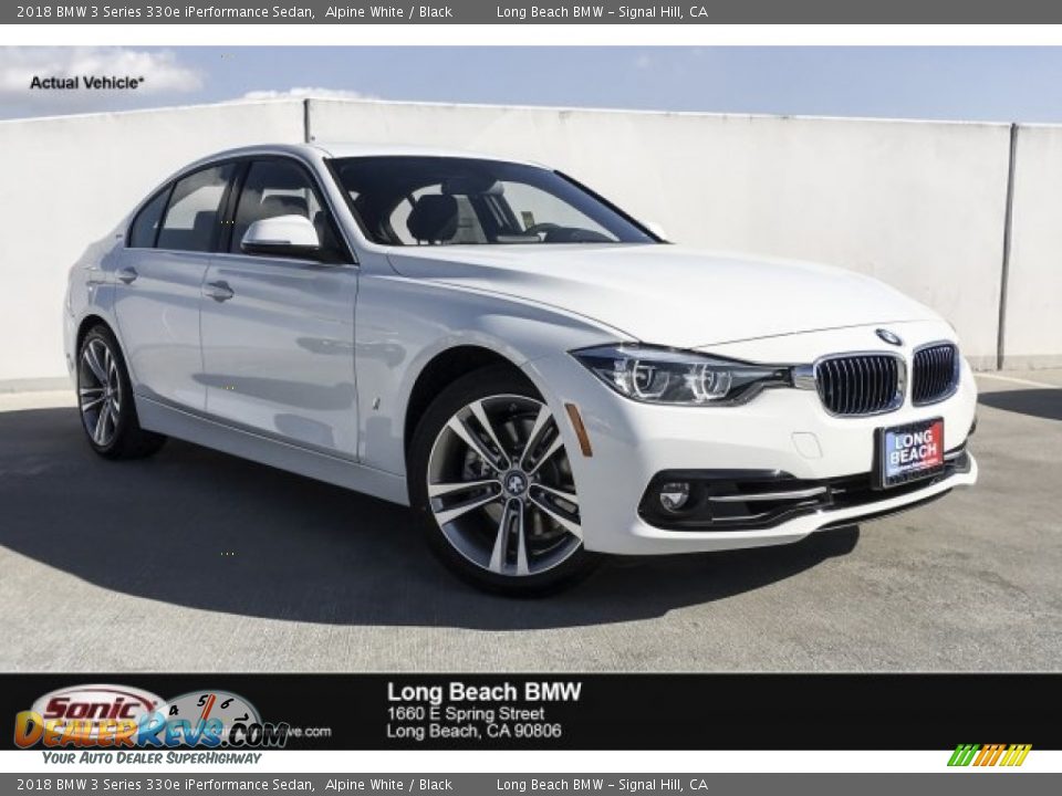 2018 BMW 3 Series 330e iPerformance Sedan Alpine White / Black Photo #1