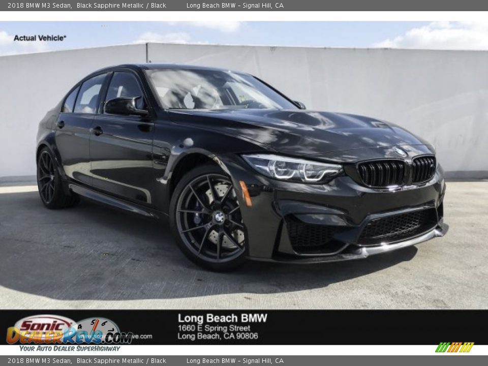 2018 BMW M3 Sedan Black Sapphire Metallic / Black Photo #1