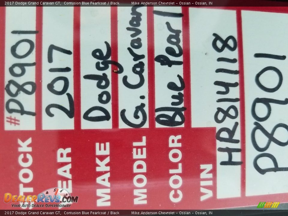 2017 Dodge Grand Caravan GT Contusion Blue Pearlcoat / Black Photo #28