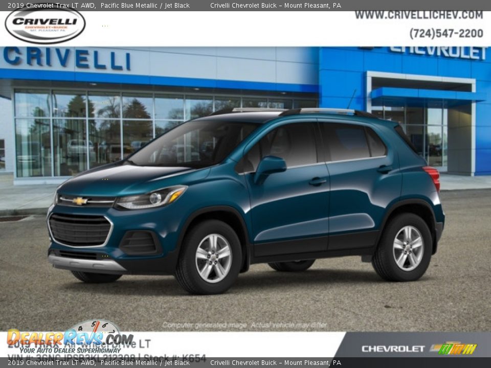 2019 Chevrolet Trax LT AWD Pacific Blue Metallic / Jet Black Photo #2