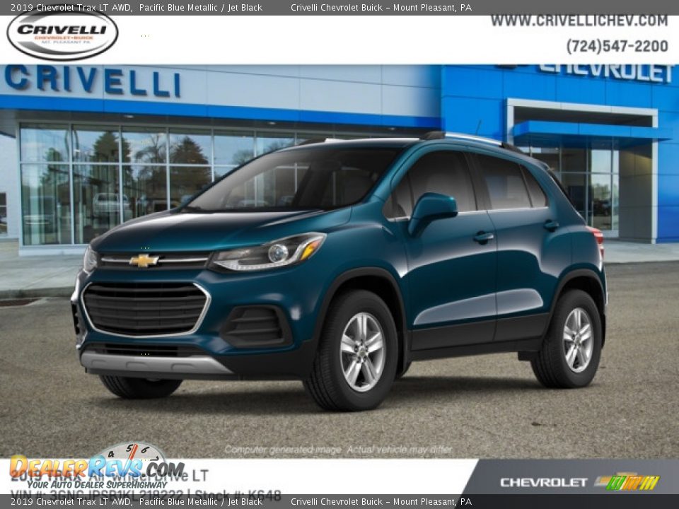2019 Chevrolet Trax LT AWD Pacific Blue Metallic / Jet Black Photo #1