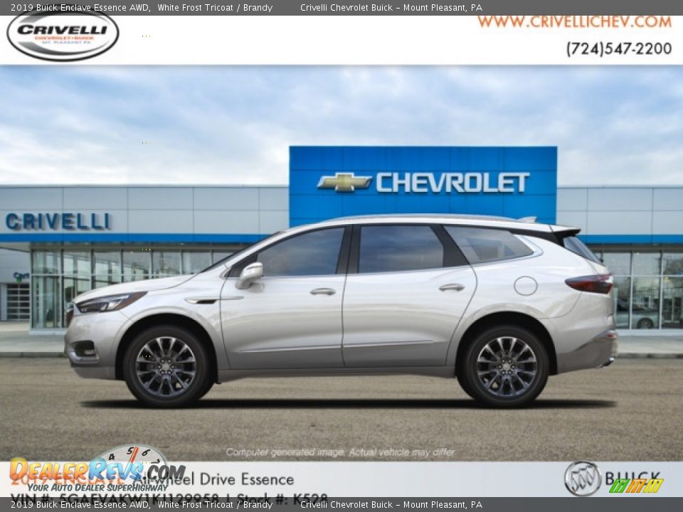 2019 Buick Enclave Essence AWD White Frost Tricoat / Brandy Photo #2