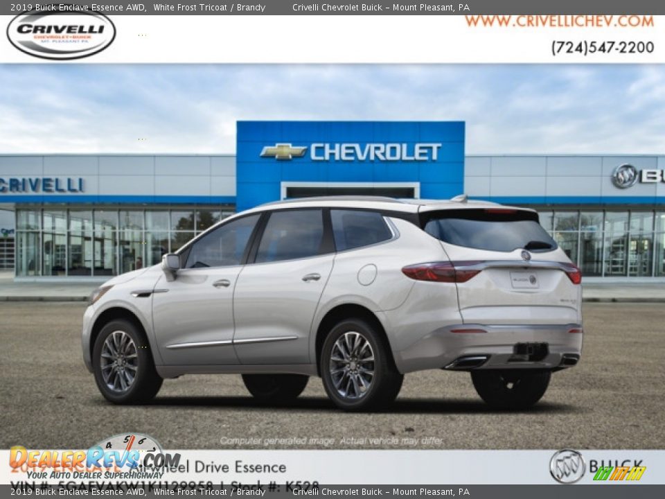 2019 Buick Enclave Essence AWD White Frost Tricoat / Brandy Photo #3