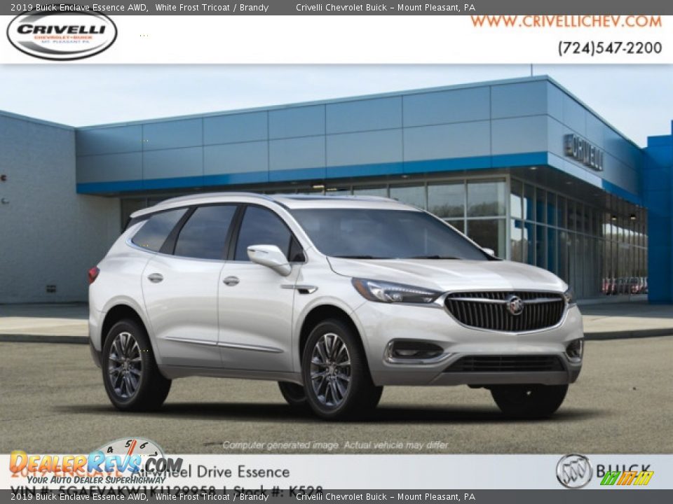 2019 Buick Enclave Essence AWD White Frost Tricoat / Brandy Photo #4