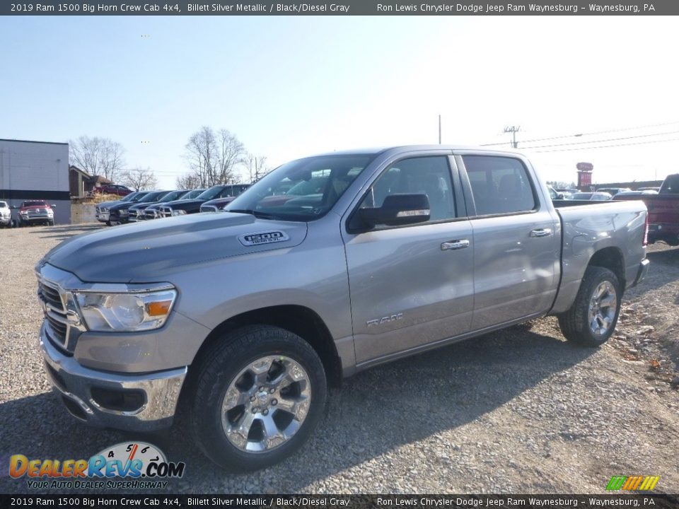 2019 Ram 1500 Big Horn Crew Cab 4x4 Billett Silver Metallic / Black/Diesel Gray Photo #1
