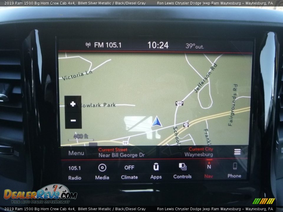 2019 Ram 1500 Big Horn Crew Cab 4x4 Billett Silver Metallic / Black/Diesel Gray Photo #19