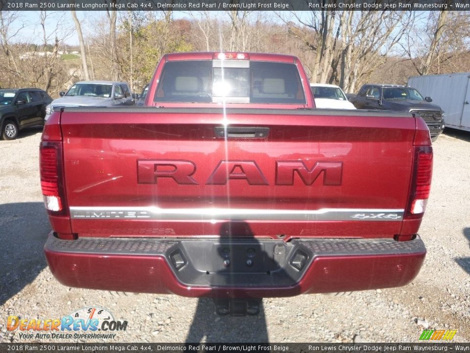 2018 Ram 2500 Laramie Longhorn Mega Cab 4x4 Delmonico Red Pearl / Brown/Light Frost Beige Photo #4