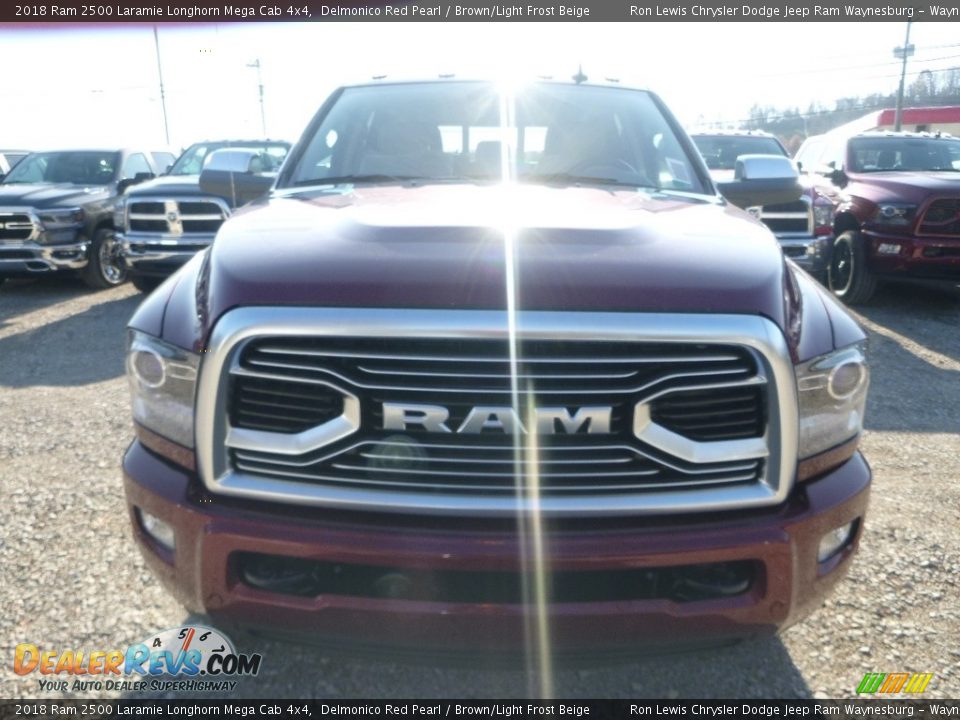 2018 Ram 2500 Laramie Longhorn Mega Cab 4x4 Delmonico Red Pearl / Brown/Light Frost Beige Photo #8