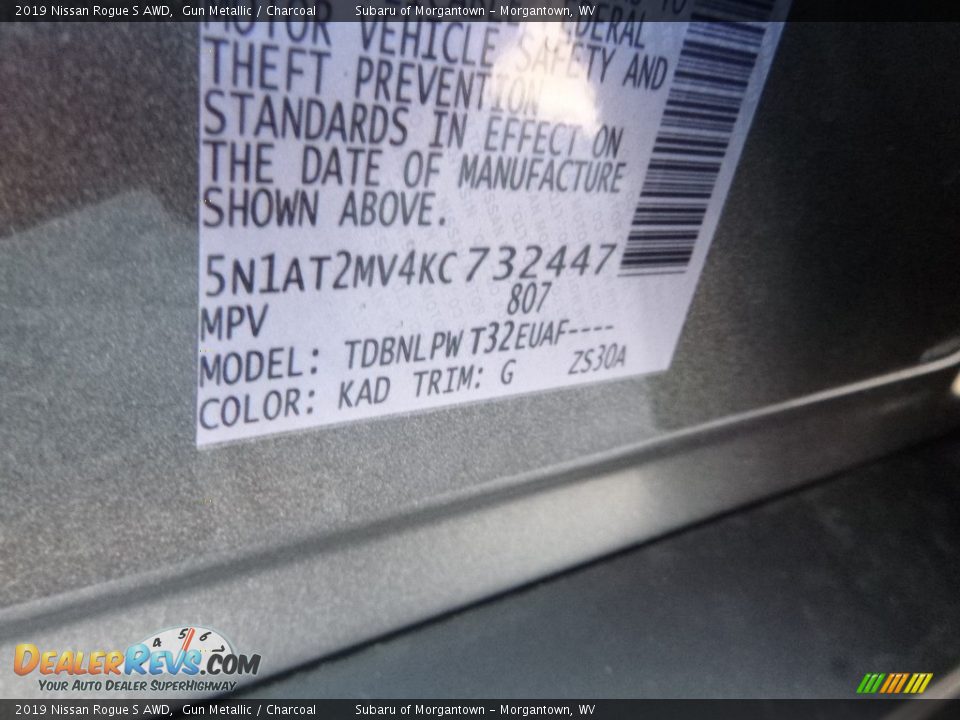 2019 Nissan Rogue S AWD Gun Metallic / Charcoal Photo #15