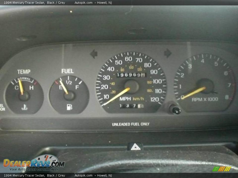 1994 Mercury Tracer Sedan Black / Grey Photo #6