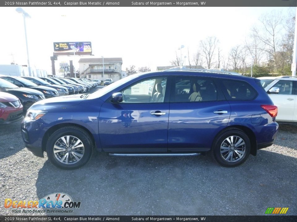2019 Nissan Pathfinder SL 4x4 Caspian Blue Metallic / Almond Photo #7