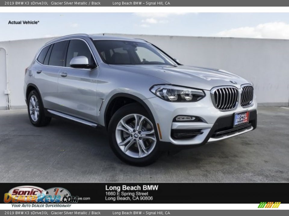 2019 BMW X3 sDrive30i Glacier Silver Metallic / Black Photo #1