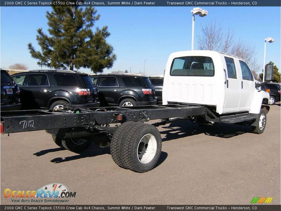 2009 GMC C Series Topkick C5500 Crew Cab 4x4 Chassis Summit White / Dark Pewter Photo #4