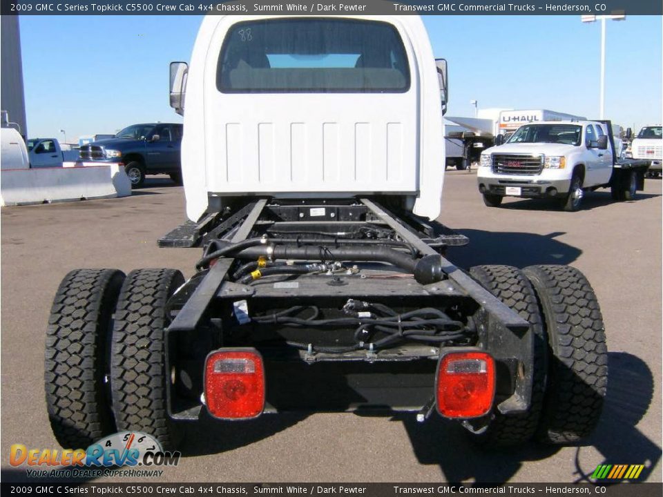 2009 GMC C Series Topkick C5500 Crew Cab 4x4 Chassis Summit White / Dark Pewter Photo #6