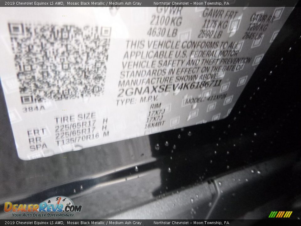 2019 Chevrolet Equinox LS AWD Mosaic Black Metallic / Medium Ash Gray Photo #15