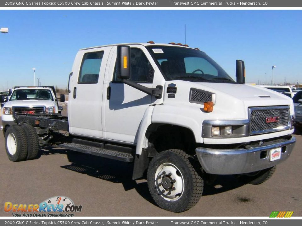 2009 GMC C Series Topkick C5500 Crew Cab Chassis Summit White / Dark Pewter Photo #1