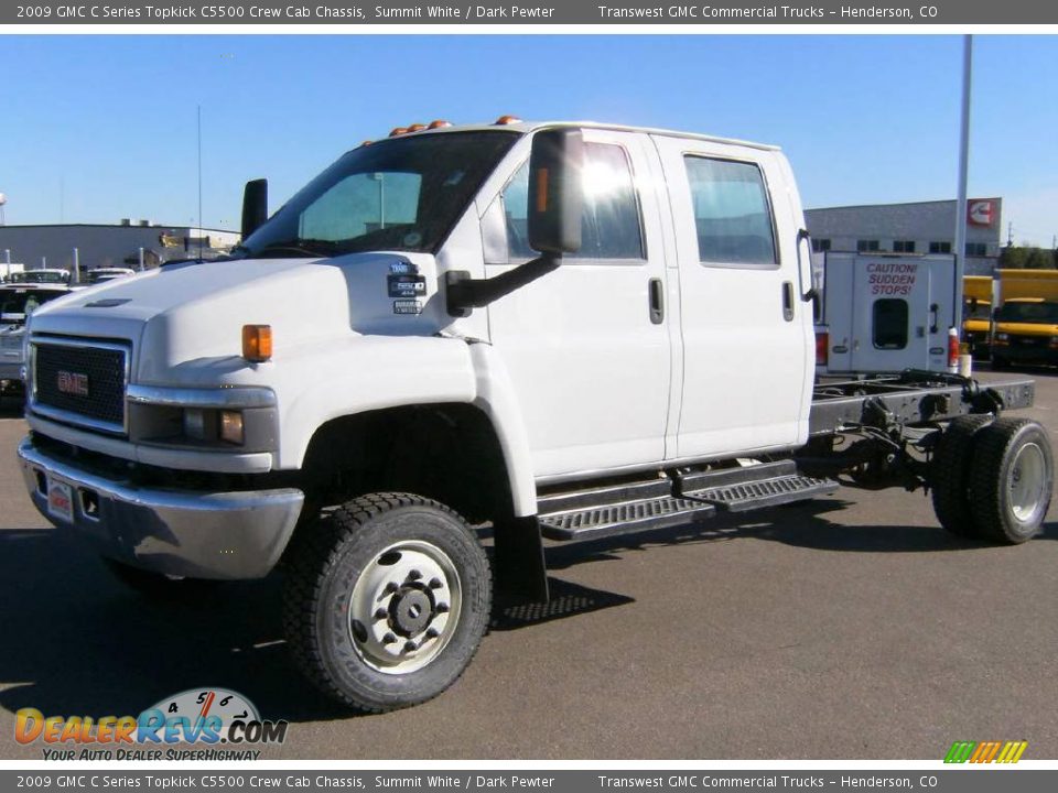 2009 GMC C Series Topkick C5500 Crew Cab Chassis Summit White / Dark Pewter Photo #3