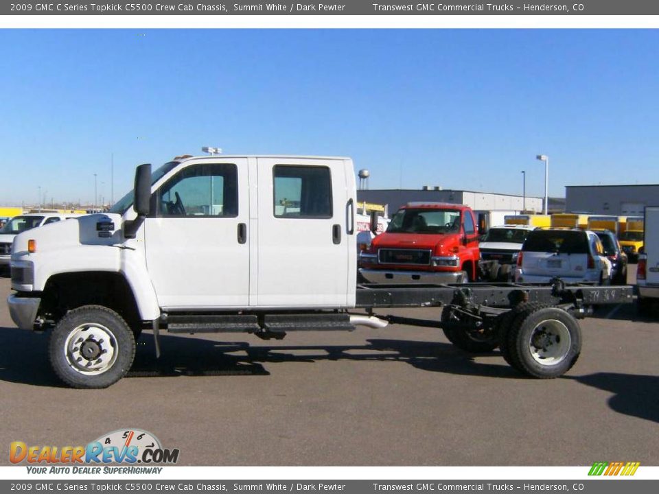 2009 GMC C Series Topkick C5500 Crew Cab Chassis Summit White / Dark Pewter Photo #4