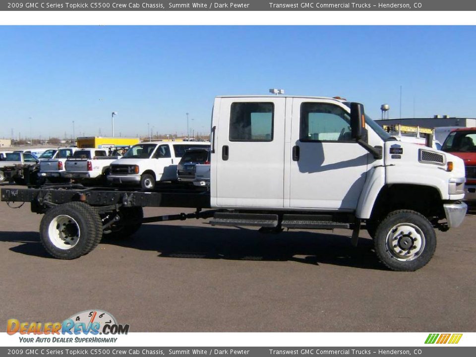 2009 GMC C Series Topkick C5500 Crew Cab Chassis Summit White / Dark Pewter Photo #7