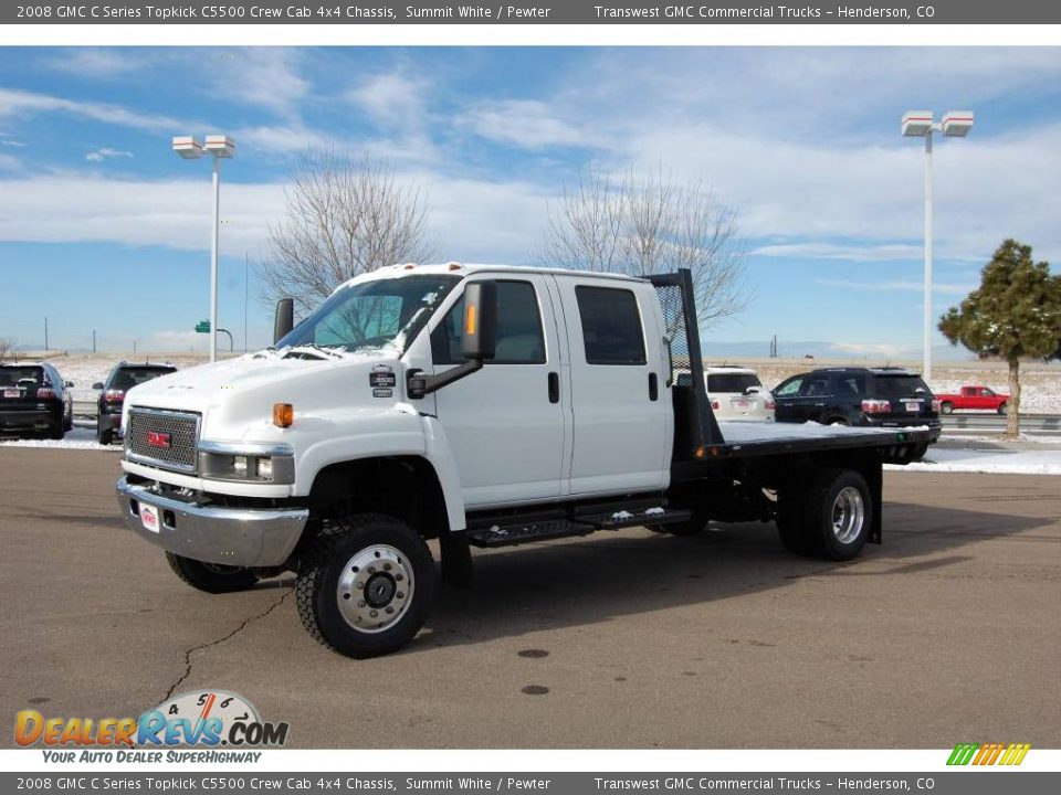 2008 GMC C Series Topkick C5500 Crew Cab 4x4 Chassis Summit White